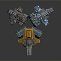 Turret Turntable Railgun Sci-fi Tower Defense Game Tower Defense Sci-fi Turret Game Turret Game Battery 3d model