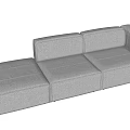 Modern Three Seater Sofa Design With Light Gray Upholstered Fabric Modular Seating 3d model