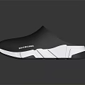 Balenciaga Black Slippers With White Sole Casual Comfortable Modern Design