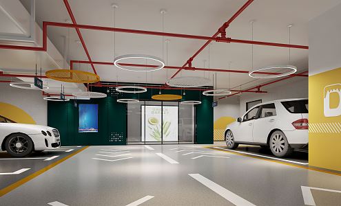 Modern Garage Hall 3d model