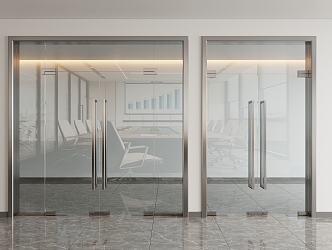 Glass Door Glass Double Door 3d model