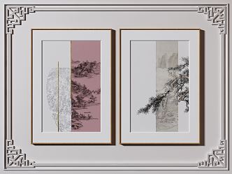 New Chinese Decorative Painting Hanging Painting 3d model