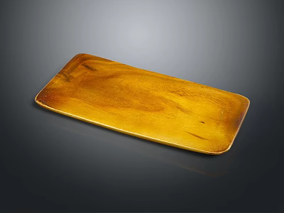 Natural Wooden Rectangular Serving Tray With Smooth Surface And Wood Grain 3d model