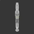 Futuristic Sci Fi Weapon With Metallic Spiral Design And Glowing Blue Components