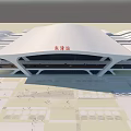 High Speed Rail Dongzhan Station Modern Architectural Design With Platform Structure 3d model