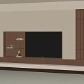 Modern TV Background Wall Design With Built in Cabinets And Wooden Accents