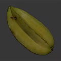 Fresh Ripe Yellow Starfruit Sliced Displaying Inner Texture On Gray Background
