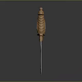 Ornate Dagger Design With Golden Curved Hilt and Sharp Silver Blade
