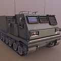 MLRS multiple rocket launcher rocket launch system armored vehicle launch vehicle infantry fighting vehicle low face number low model simple model game film and television level realistic 3d model