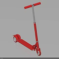 Red Kids Scooter With Red Handlebars Red Deck And Two Wheels 3d model