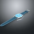 Fashion Watch with Blue Leather Strap and Blue Dial Minimalist Design for Casual Wear