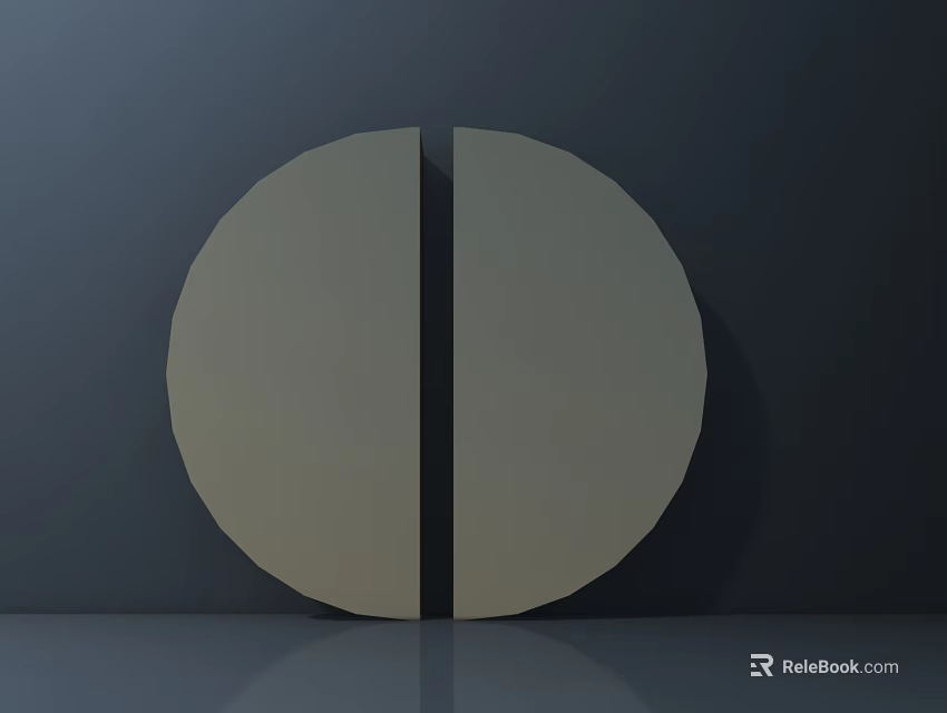 Light Brown Circular Handle Design With Dark Background And Smooth Reflection 3d model 