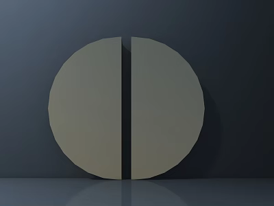 Light Brown Circular Handle Design With Dark Background And Smooth Reflection 3d model