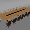 Modern Meeting Table and Chair Meeting Room Rectangular Table and Chair 3d model