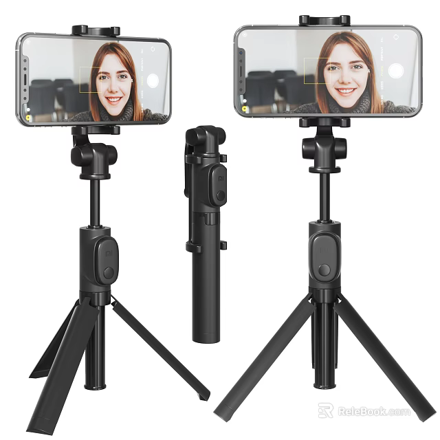 Portable Adjustable Phone Tripod Stand With Collapsible Design And Stable Base 3d model 