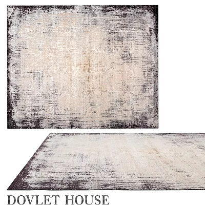 Modern Square Rug With Cream Distressed Texture For Contemporary Living Spaces 3d model