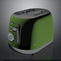 Green Retro Electric Toaster With Chrome Accents And Classic Design