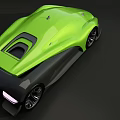 Green Futuristic Convertible Concept Car With Sleek Aerodynamic Body And Stylish Wheels