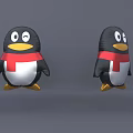 Cute Penguin Toys With Black Body White Belly Red Scarf Yellow Beak And Feet
