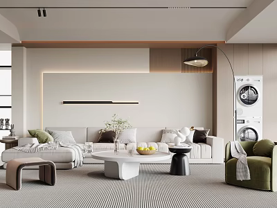 Modern Living Room With Sofas Coffee Tables And Cozy Seating 3d model