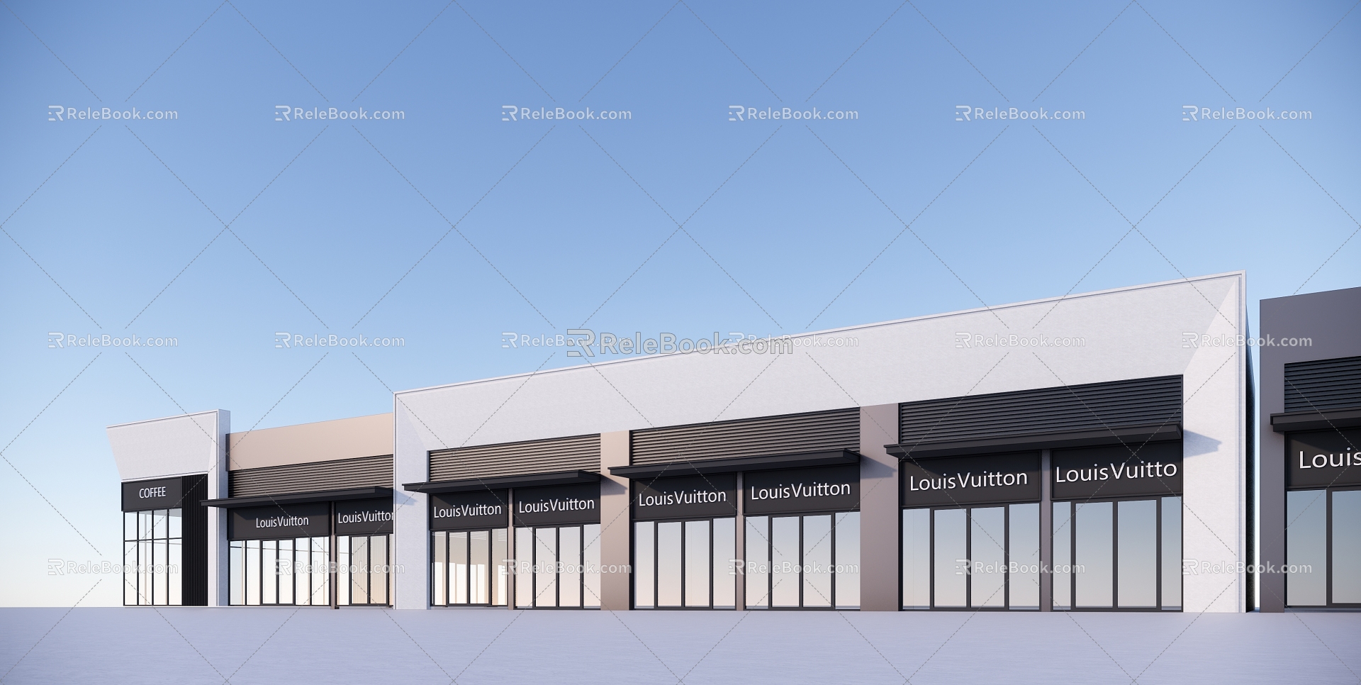 Modern Commercial Street 3d model