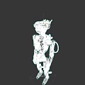 Industrial Equipment Orange Mechanical Humanoid Figure With Metal Joints And Industrial Design