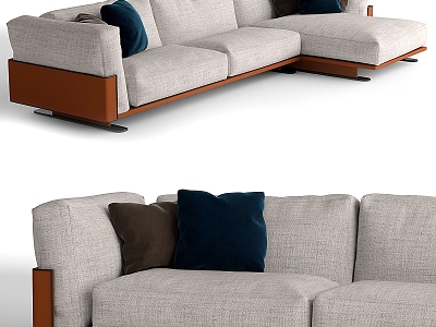 Modern fabric corner sofa 3d model