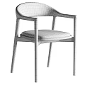 Modern Wooden Dining Chair with Upholstered Gray Seat and Light Wood Frame Design