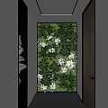 Lush Indoor Living Plant Wall With Diverse Greenery For Modern Hallway Decor