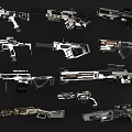 Modern Futuristic Weapons Collection With Sleek Design And Advanced Features 3d model