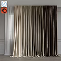 Elegant Modern Curtains With Beige Brown And White Sheer Velvet Fabric For Window Interior