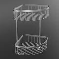 Two Tier Metal Corner Hardware Storage Rack for Bathroom Kitchen Organization