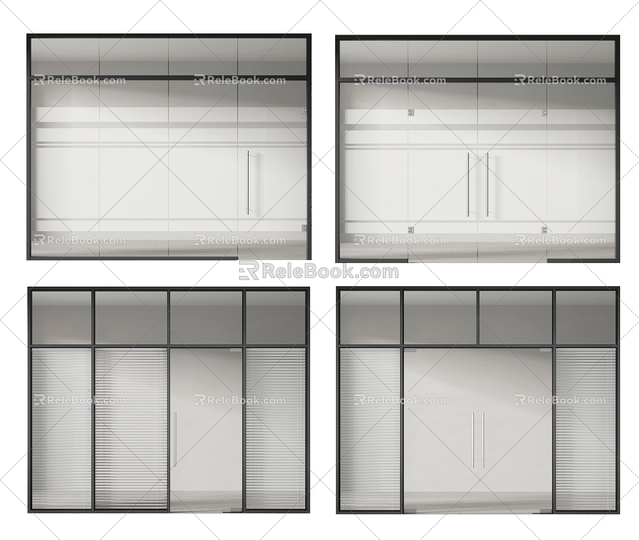 Modern glass door 3d model