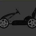 Sleek Blue Kids Go Kart With Streamlined Body Gray Seat And Black Wheels