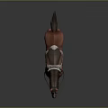 Realistic Brown Horse With Saddle Mane Tail And White Hooves