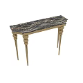 Luxurious Dining Table With Golden Bulbous Legs And Marble Tabletop