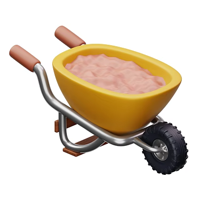 Modern Hand Trolley Trolley Cartoon Trolley for Agricultural Vehicles 3d model
