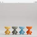 Decorative Human Shaped Round Tables With Multiple Vibrant Colors For Home Decor