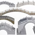 Landscape Bridge Featuring Arch Structures Stone And Wooden Railings Various Designs