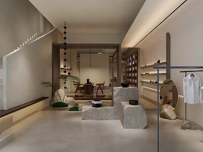 Elegant Modern Liquor Store Interior With Wooden Shelves Wine Racks And Cigarette Displays 3d model