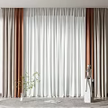 Modern Curtain Window Screen Curtain 3d model