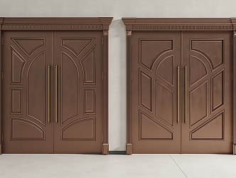 Copper entrance door copper door villa door opposite door entrance door double door 3d model