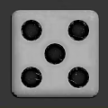 White Six Sided Die With Black Dots And Smooth Cube Surface 3d model