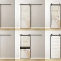 Various Stylish Barn Door Designs With Glass Panels And Black Sliding Tracks