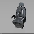 Gray Ergonomic Equipment Seat With Adjustable Armrest And Safety Belt Design
