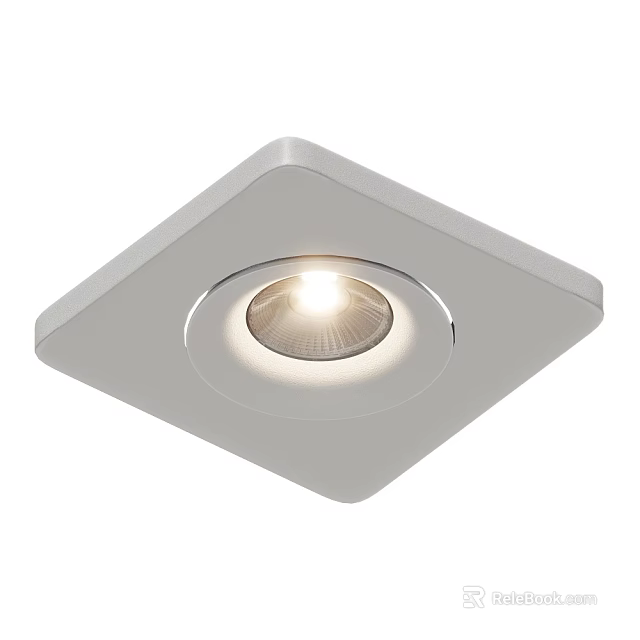 Downlight Spotlight White Square Design Modern Ceiling Mounted Home Indoor Lighting 3d model 