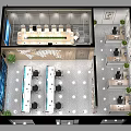 Modern Monitoring Room Interior With Control Desks Multiple Screens And Workstations