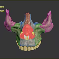 Human Mandible Anatomical Model Showing Teeth And Muscular Structure Details