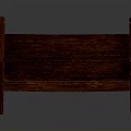 Classic Dark Wood Furniture Bench With Backrest Armrests And Sturdy Structure