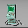 Vintage Green Space Ball Arcade Machine With Screen Buttons And Cables